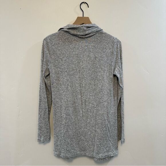 ATHLETA pose wrap open cardigan drape pockets heather grey - Picture 5 of 6